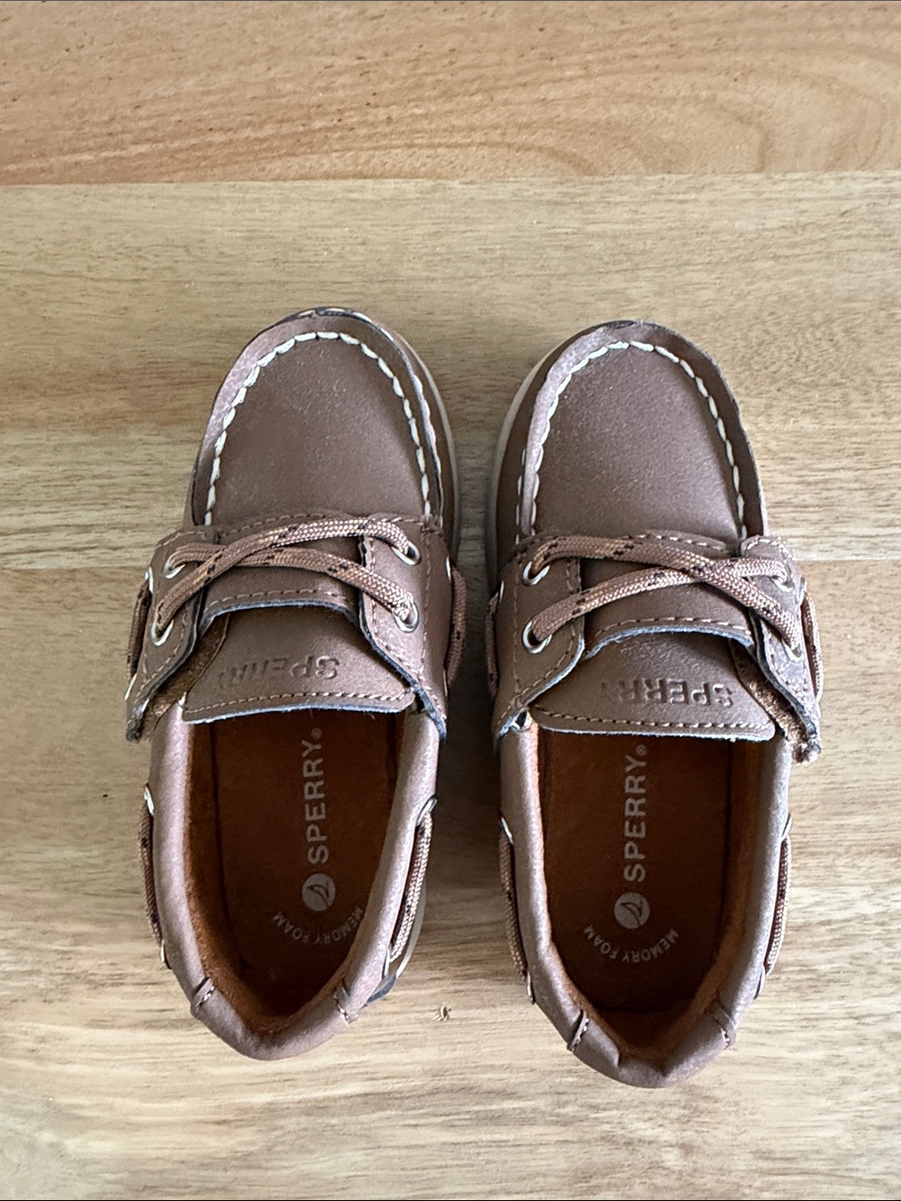 Sperry Kids Brown Leather Lace-Up Moccasins